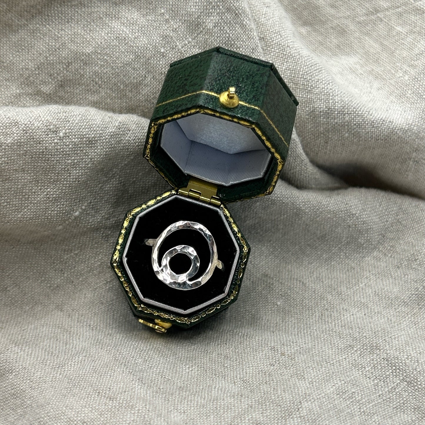 Hand-Hammered Orb Ring - Sterling Silver