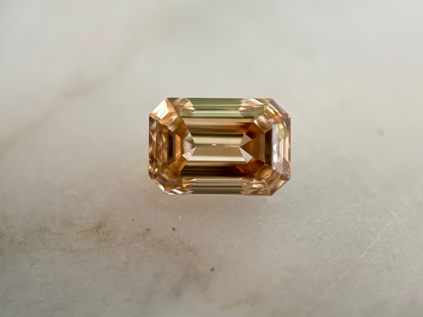0.53ct Natural Emerald Cut Champagne Diamond
