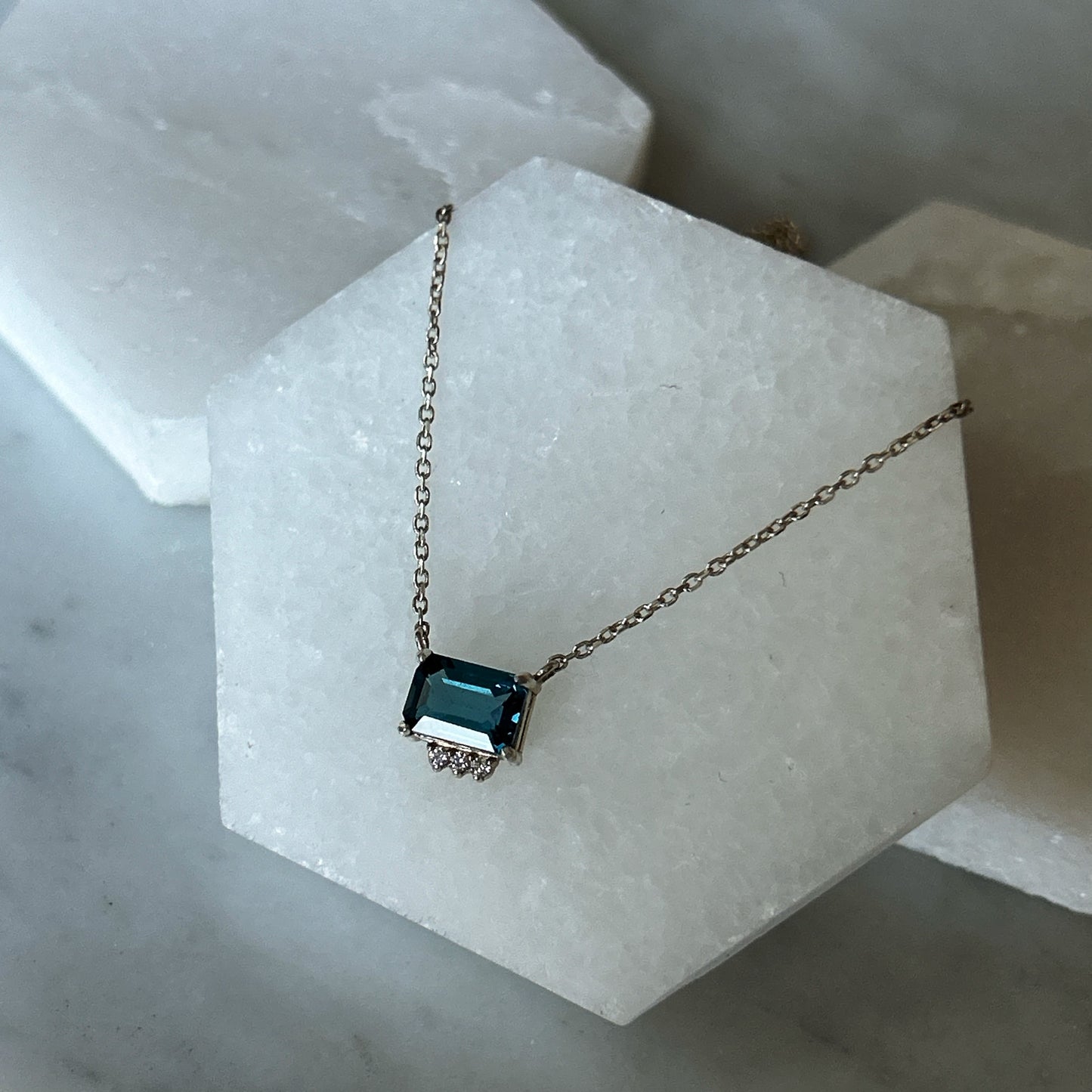 London Blue Topaz and Diamond Necklace