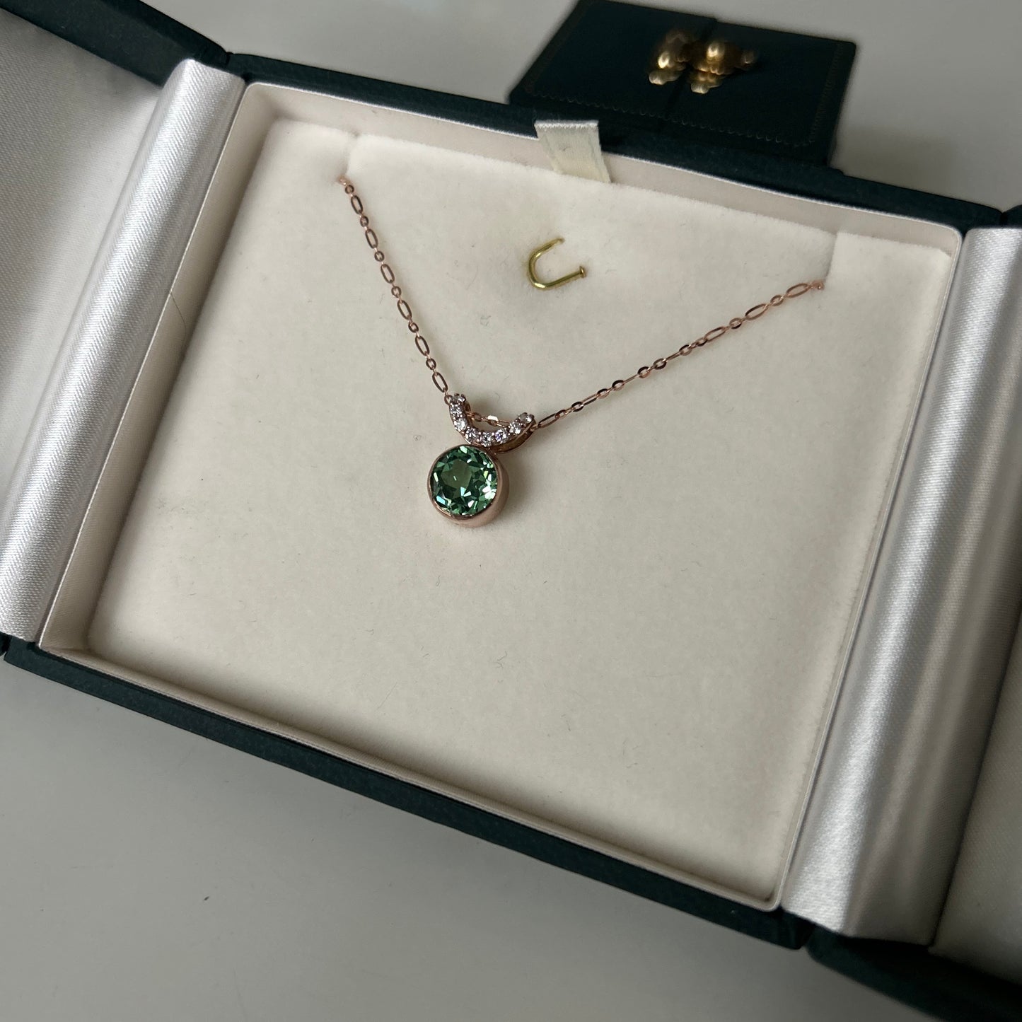 Mint Sapphire Pendant - 14kt Rose Gold