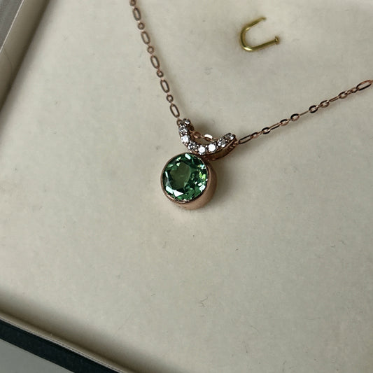 Mint Sapphire Pendant - 14kt Rose Gold