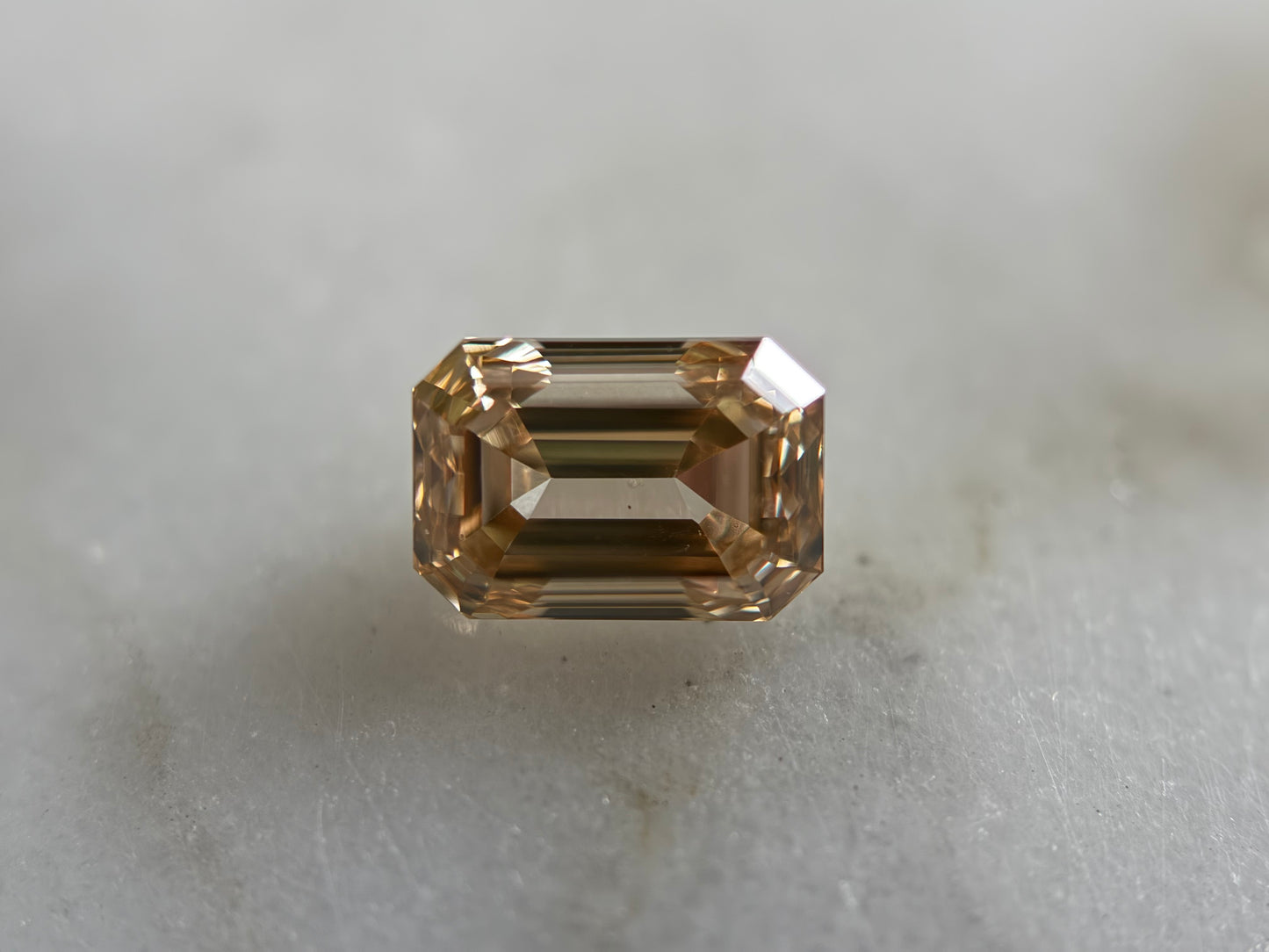 0.53ct Natural Emerald Cut Champagne Diamond