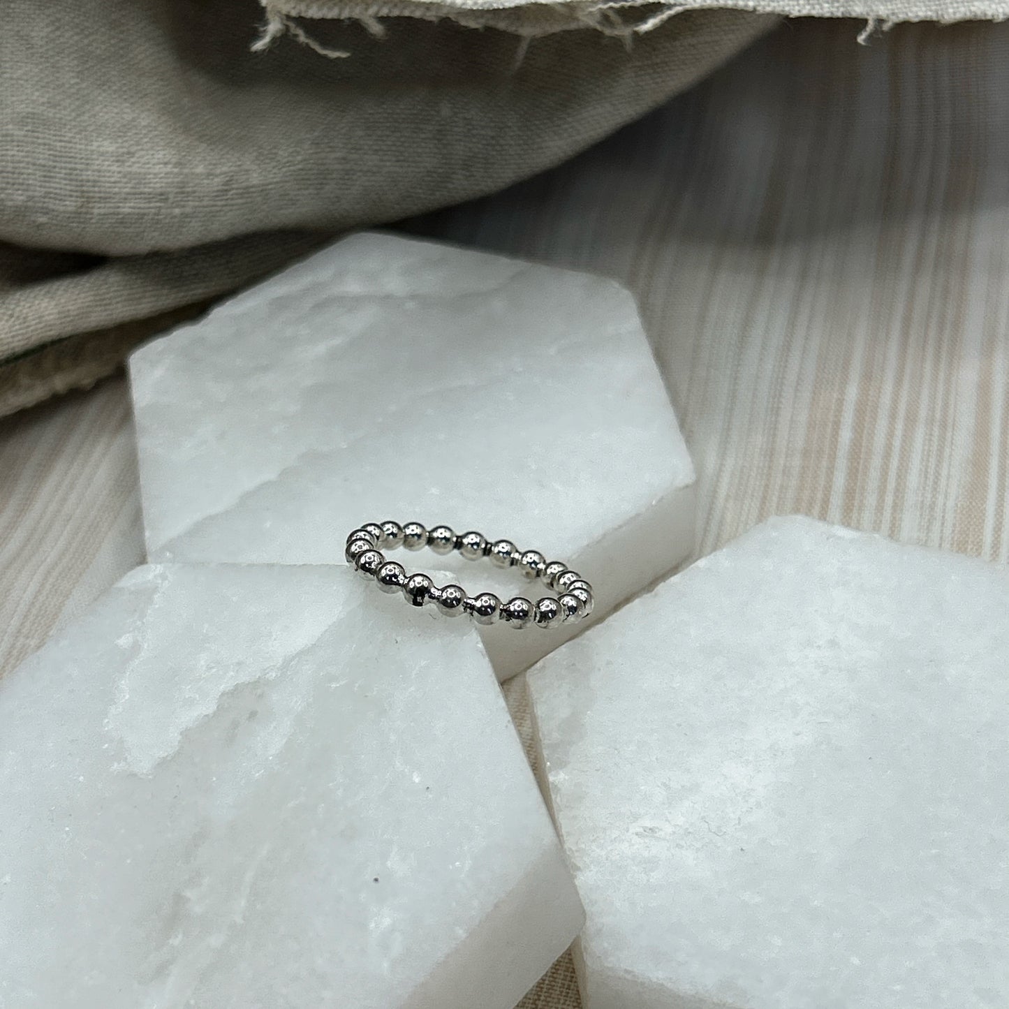 Beaded Band - Sterling Silver