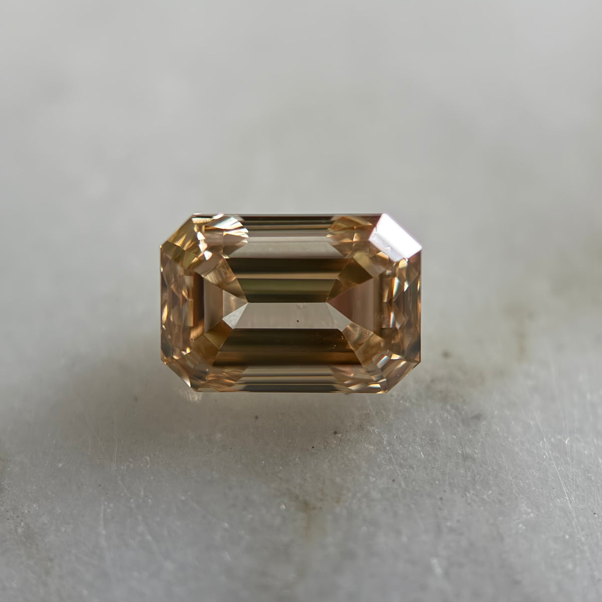 0.53ct Natural Emerald Cut Champagne Diamond