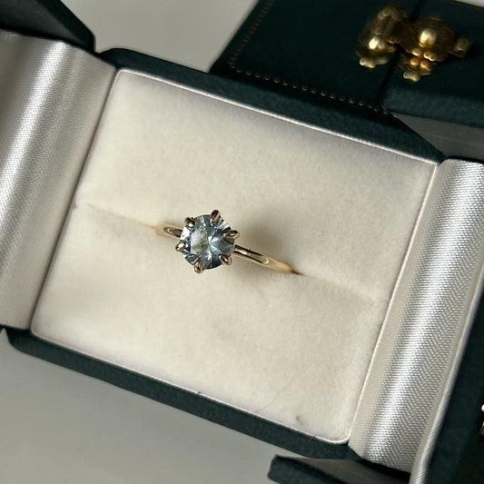 Aquamarine 6-Prong Solitaire - 14kt Yellow Gold