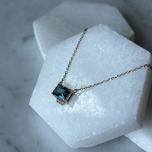 London Blue Topaz and Diamond Necklace
