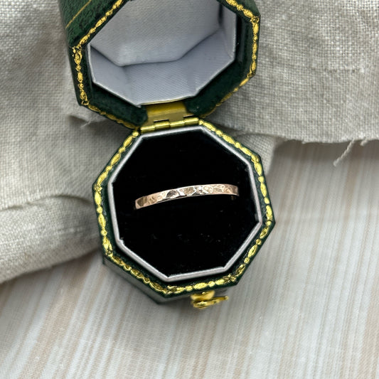 Hand-Hammered Thin Rose Gold Band