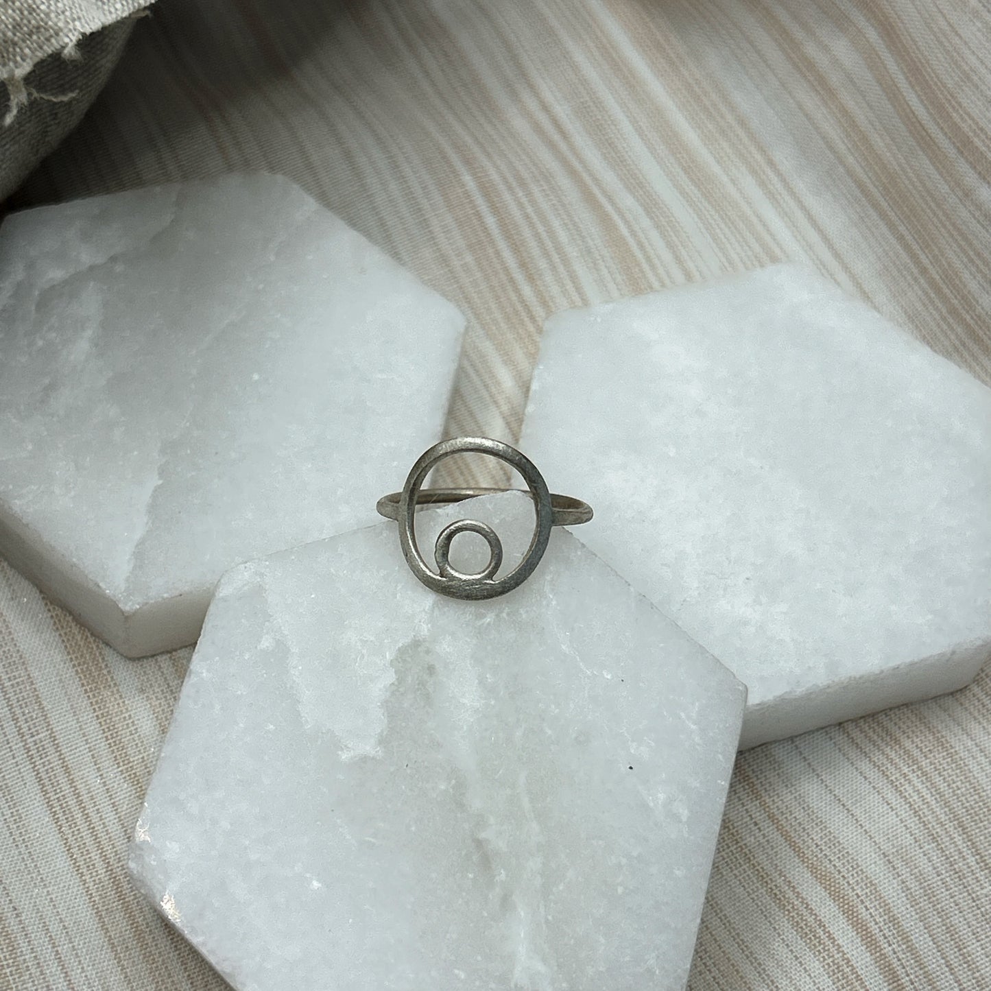 Satin Orb Ring - Sterling Silver