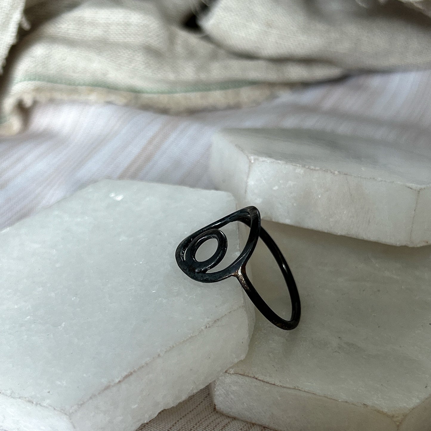 Oxidized Orb Ring - Sterling Silver