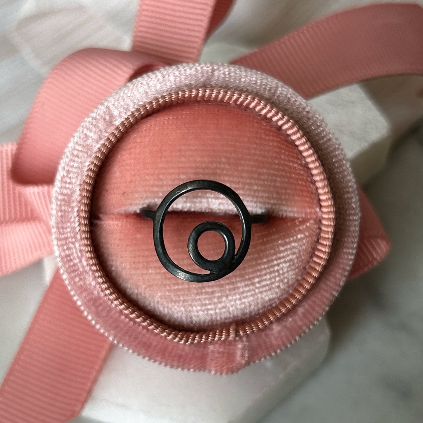 Oxidized Orb Ring - Sterling Silver