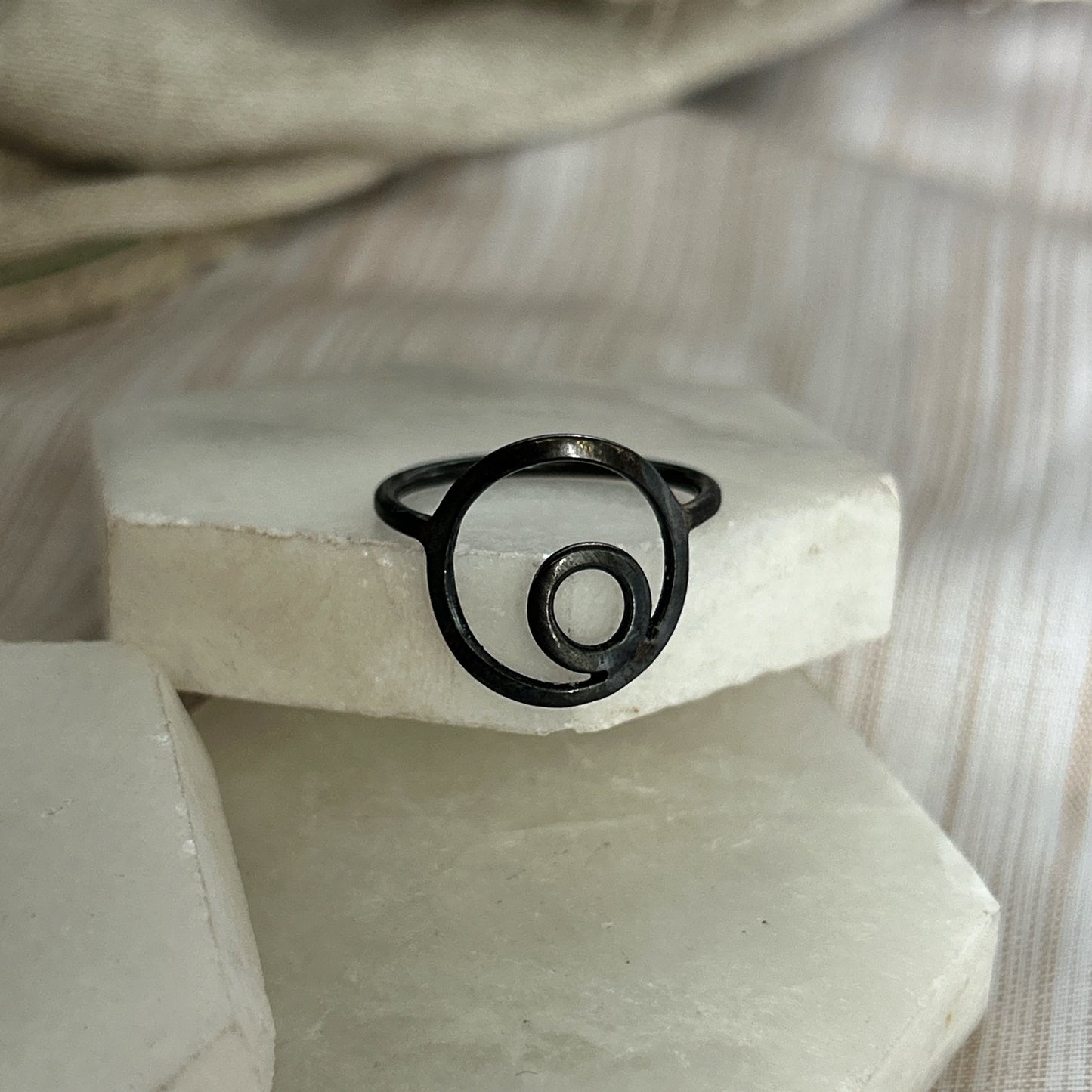 Oxidized Orb Ring - Sterling Silver