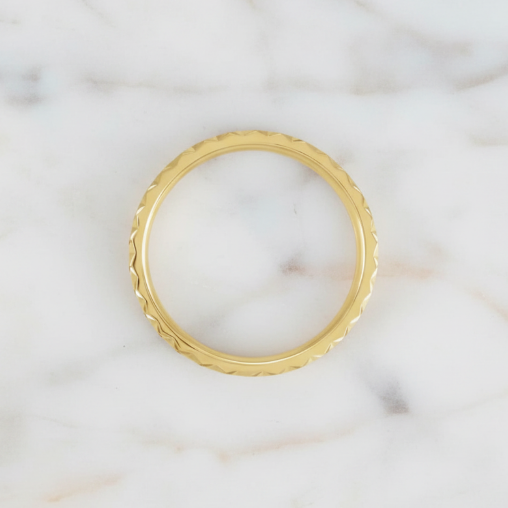 6mm Facet-Edge Satin Wedding Ring